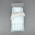 thumbnail image 2 of Ambesonne Easter Bedding Set 4 Pcs, Funny Eggs and Faces Photo, Queen, Pale Blue Off White, 2 of 3