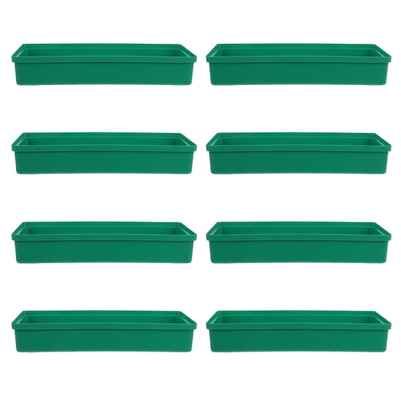 ELAYARD Rectangle Flower Mud Tray Green PP for Wedding and Party 8Pcs