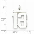 thumbnail image 2 of Beautiful Sterling Silver Rhodium-plated Medium Polished Number 13 Charm, 2 of 2