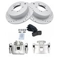 thumbnail image 2 of TRQ Rear Performance Brake Pad & Rotor Kit Brake Caliper Brake Pads Brake Rotors Set Ceramic Solid Premium G-Coated Fits Select 2009-2011 Mitsubishi Lancer 2008-2013 Outlander, 2 of 8