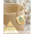 thumbnail image 2 of SONGMICS Cotton Rope Laundry Basket, 15.8 Gal Natural Fiber Hamper with Handles, for Kids' Toys Clothing Bedroom Living Room, Yellowish Brown, 2 of 5