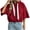 Sweatshirt90-Red, variant on LEKWK Cropped Hoodie Women Drop Shoulder Short Sleeve Sweatshirt Drawstring Loose Fit Pullover Tops with Pocket Fall Casual Activewear Blue XXL