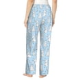 thumbnail image 3 of Uemuo Rabbit And Bird Pattern Women's Wide Leg Palazzo Lounge Pants with Pockets Light Weight Loose Comfy Casual Pajama Pants-Large, 3 of 9