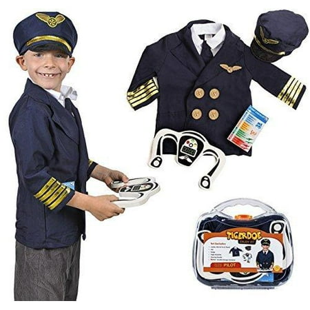 Tigerdoe Pilot Costume for Kids - Stewardess Costumes - Kids Dress up, W/Storage Case - Pretend Play - Role Play