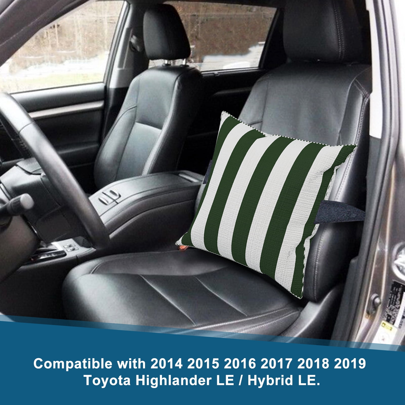 Kojem  Black Leather Car Seat Covers for 2014-2019 Toyota Highlander LE/Hybrid LE 7 Seat's Covers