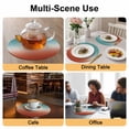 thumbnail image 2 of Red Teal Ombre Round 13 Inch Placemats Set of 4, Contemporary Abstract Gradient HeatResistant Non Slip Place Mats for Dining Table, Wipeable Braided Kitchen Table Mats for Housewarming, 2 of 9