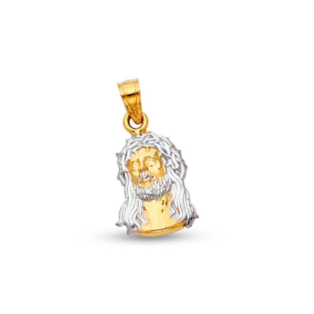 Jesus Face Pendant Solid 14k Yellow 
