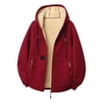 thumbnail image 2 of Kakii Men's Casual Full Zip Up Sherpa Lined Hoodie Sweatshirt Jacket Coat, 2 of 8