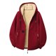thumbnail image 2 of Ceisia Men Solid Color Hooded Zipper Lamb Gift Fleece Warm Long Sleeve Casual Cardigan Jackets, 2 of 8