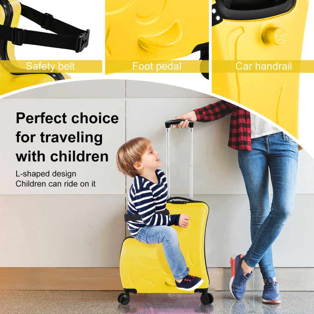 ZIHUI Kids Luggage, Kids ride-on Suitcase carry-on Tollder Luggage with Wheels , Carry On Trolley Luggage with Password Lock ,Suitcase to Kids aged 1-6 years old (24 Inch)