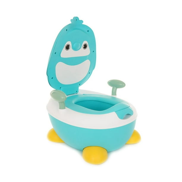 Baño Entrenador The Baby Shop FG3314 con tapa y asas Azul diseño de Pingüino
