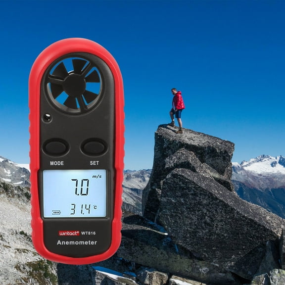 Masteelf Handheld Anemometer LCD Backlight Display Anemometer Portable Wind Speed Meter Gauge