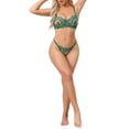 thumbnail image 2 of INSPIRE CHIC 2 Pcs for Women Lace Mesh Lingerie Sets See Through Non-Padded Cage Bra and Low Waisted Thong Set M Green, 2 of 4