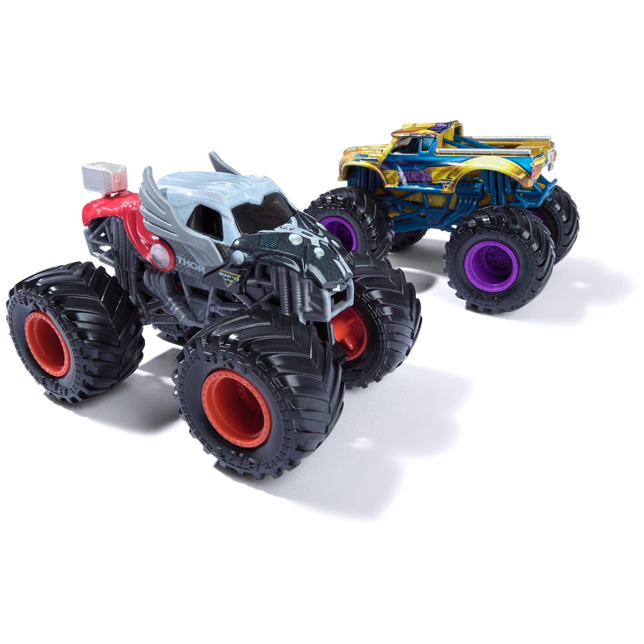 Monster Jam Marvel Thanos Vs. Thor Die-Cast Vehicle 2-Pack 1:64 Scale