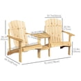 thumbnail image 3 of Outsunny Double Wooden Adirondack Chair Muskoka Chair, Natural, 3 of 10