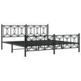 thumbnail image 3 of vidaXL Metal Bed Frame without Mattress with Footboard Black 76"x79.9", 3 of 7