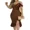 Brown, variant on Womens Cocktail Dresses Pearls Strap Solid Color Off Shoulder Ruffle Hem Bodycon Midi Party Dress Red-L