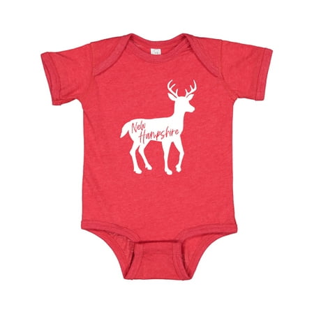 

Inktastic New Hampshire White Deer Silhouette Gift Baby Boy or Baby Girl Bodysuit