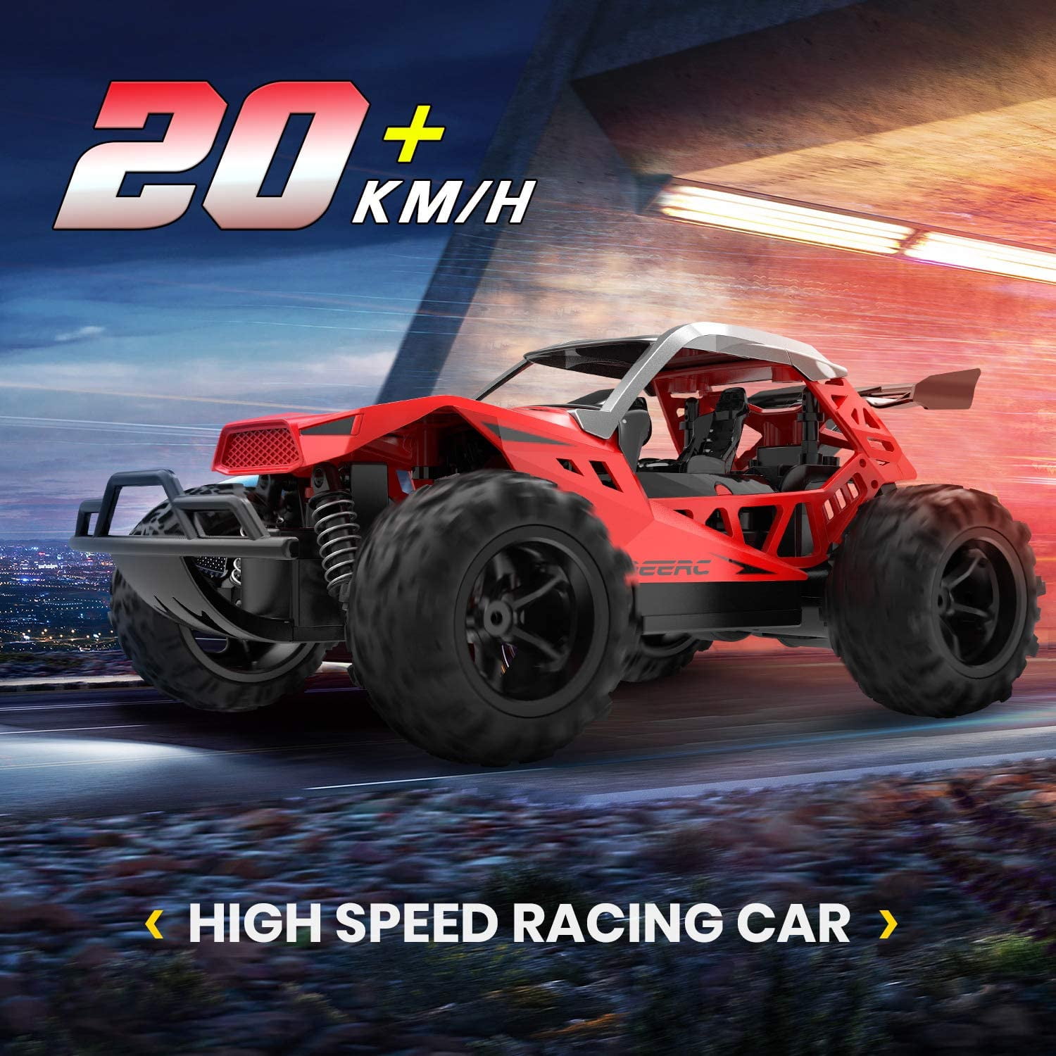JoyStone Remote Control Car for Kids, Electric Monster Truck Off-Road Vehicle High-Speed RC Car 2.4GHz 15+ mph 1:20 Scale Toys Gifts for Children