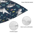 thumbnail image 3 of Fuzoiu Friendly Sharks Print Square Pillow Cover,Hidden Zipper Design,Luxury Square Pillow Case, Throw Pillow,Couch Cushion-24"x24", 3 of 7