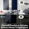 thumbnail image 5 of Thermal Insulated 100% Blackout Curtains for Bedroom with Black Liner, Double Layer Full Room Darkening Noise Reducing Rod Pocket Curtain (42 x 84 Inch, Navy Blue, 2 Panels), 5 of 8