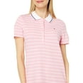 thumbnail image 2 of Tommy Hilfiger Women's Short-Sleeve Striped Polo Dress - English Rose/Bright White - (Large), 2 of 3
