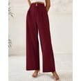 thumbnail image 3 of BTFBM Women Wide Leg Dress Pants High Waisted Button Pleated Business Casual Trousers Office Work Palazzo Pants, 3 of 9
