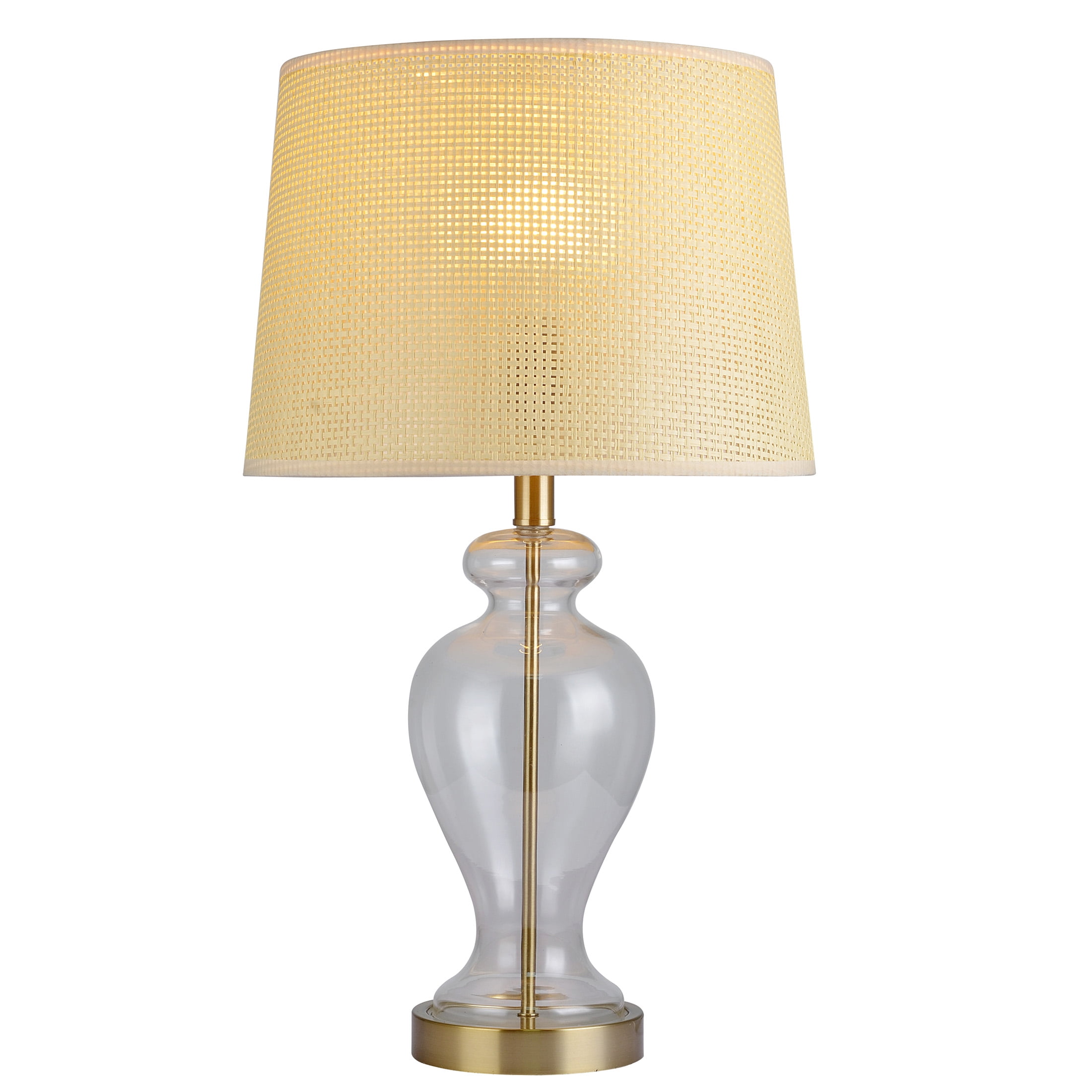Simplee Adesso Brass and Glass Table Lamp Base, Transitional, 18"H