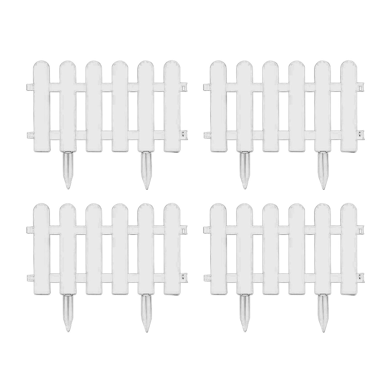 TAONMEISU 4pcs Garden Fencing White Picket Fence FlexibleFlower Bed