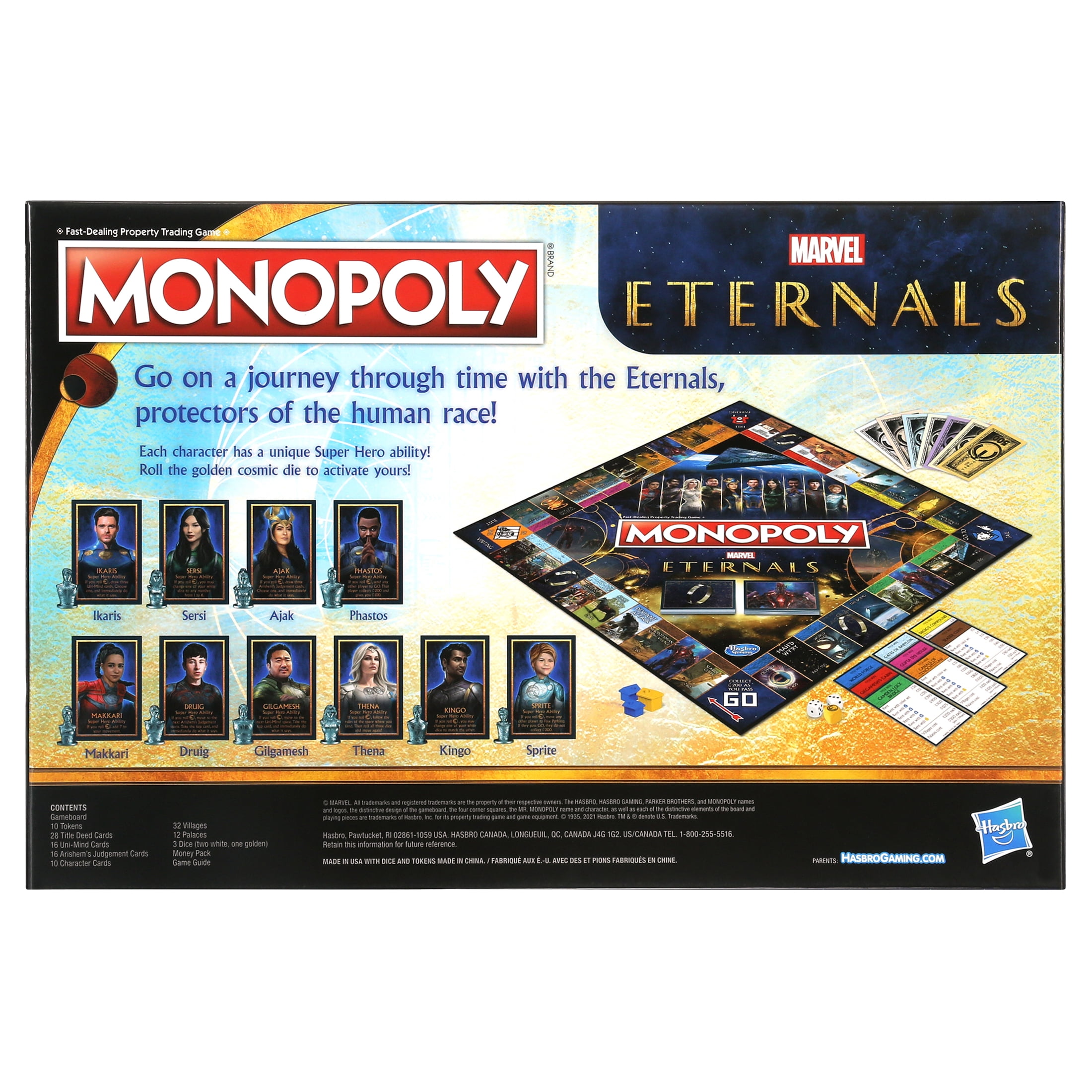 Monopoly: Marvel Studios' Eternals Edition Board Game for Marvel Fans -  Walmart.com