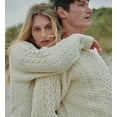 thumbnail image 6 of Traditional Irish Wool Natural Sweater for Women, Honeycomb Stitch, Made in Ireland - Extra Small, 6 of 10