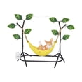 thumbnail image 3 of GROWTH TANK Hanging Swing Animal Statue Resin Swing Animal Garden Statue with Light, Creative, Cute, Handmade, Small for Living Room Home Rabbit, 3 of 9