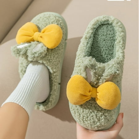 

Gubotare House Slippers For Women Womens Fuzzy Memory Foam Slippers - Ankis Cross Band Cozy Plush Home Slippers Fluffy Furry Open Toe House Shoes Indoor Outdoor Slide Slipper Green 6