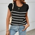 thumbnail image 5 of AherBiu Womens Sweater Tank Tops Striped Crewneck Knitted Sleeveless Going out Tops for Women, 5 of 6
