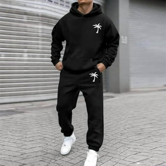 Mens 2PCS Waterproof Rain Outfit Set Solid Hooded Long Mens 2PCS Waterproof Rain Outfit Set Solid Hooded Long