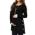 thumbnail image 4 of FAIWAD Womens Maternity Plus Size Tops Casual Long Sleeve Crewneck Loose Tunic Tops Pregnancy Clothes, 4 of 9