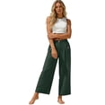 thumbnail image 6 of Miluxas Wide Leg Pants Woman Cotton Linen Stretchy Work Dress Pants High Waisted Business Casual Trousers Slacks Green XXL(XXL), 6 of 8