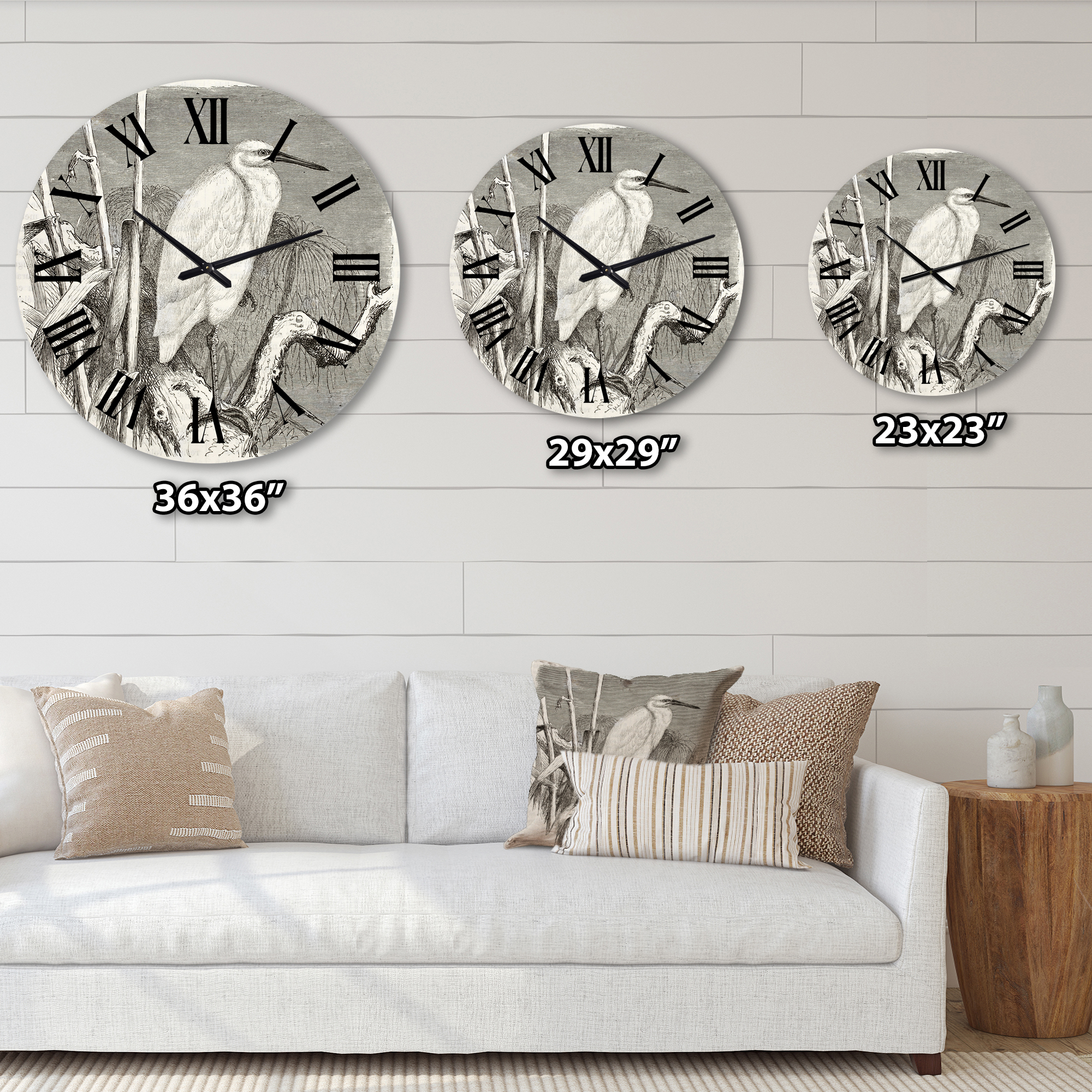 Designart 1 in Quartz Farmhouse Wall Clock