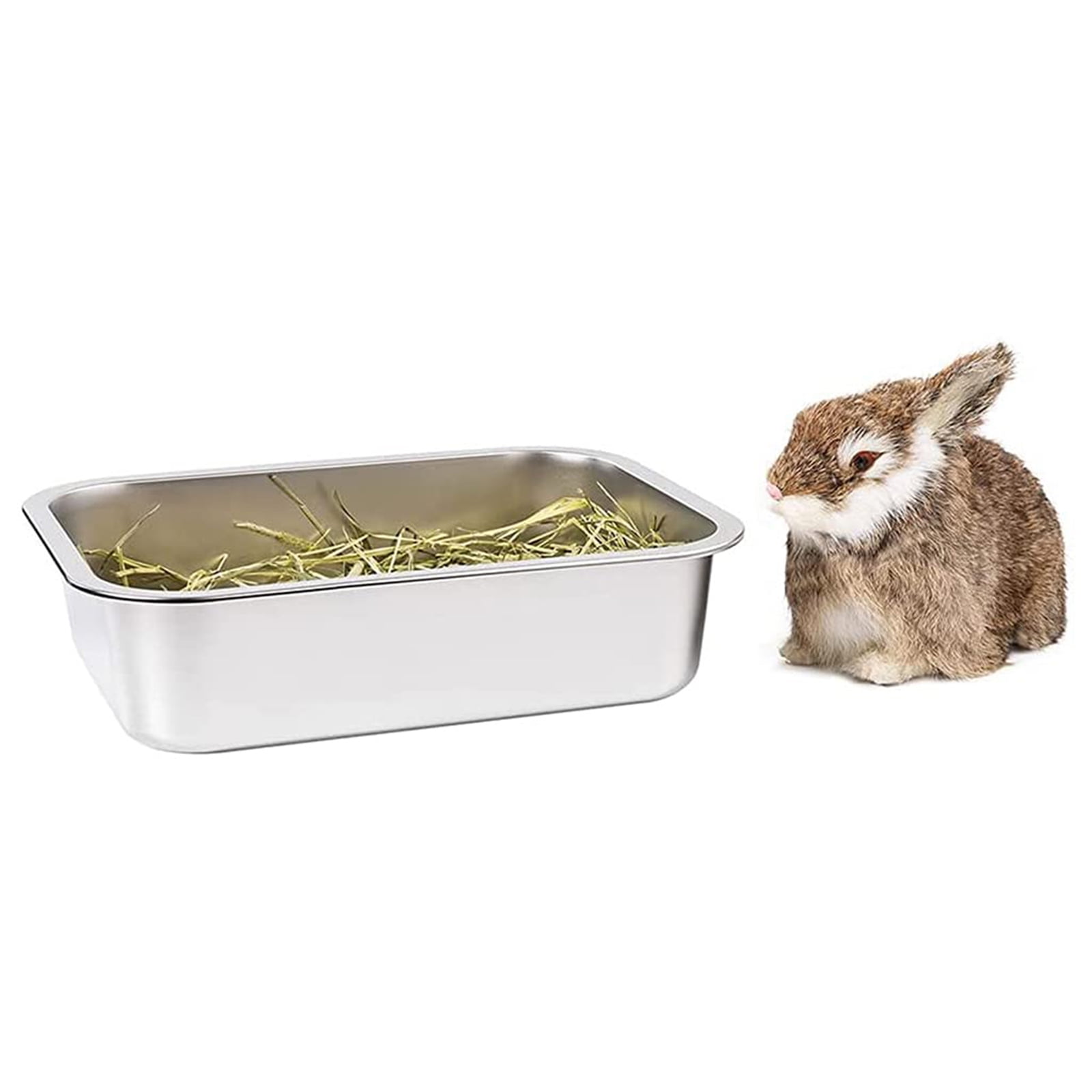 AOOOWER Stainless Steel Litter Box for Cat and Rabbit Odor Control Non Stick Smooth Surface Easy to Clean Never Bend Rust Proof