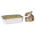 thumbnail image 3 of NEXAVKPR Cats Litter Pan for Older Cats Stainless Steel Rabbit Litter Box 14x10x4 Inch, 3 of 8