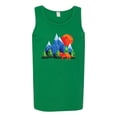 thumbnail image 2 of Neon Colorful California Bear Sunset Cali Redwoods | Mens Fashion Graphic Tank Top, Kelly, Medium, 2 of 4