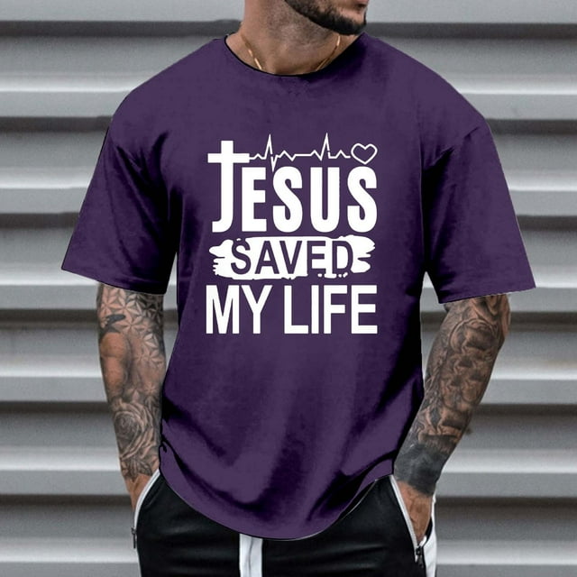 T-shirts pour Hommes Manfinity LEGND Slogan Graphique Décontracté T-Shirt à Manches Courtes pour Usage Quotidien