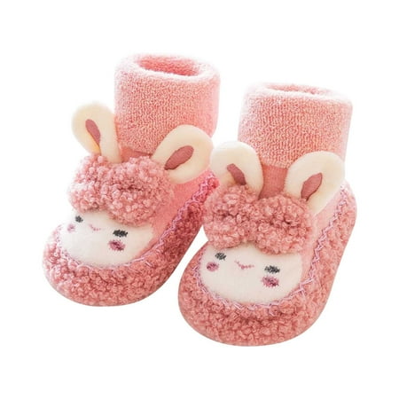 Otqutp Baby Breathable Sneakers Toddler Kids Boys Girls Winter Cute Warm First Walk Casual Shoes Non Slip Soft Sole Shoes 0-18 Months(Pink 6-12 Months)
