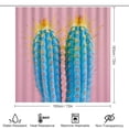 thumbnail image 2 of Shower Curtain 4 Piece Set Colorful Blue Succulent Bath Mat U-Shaped Floor Mat Toilet Lid Oval Rug Blue Botanical Watercolor 12 Hooks for Bathtub Decor 72inch X 72inch, 2 of 8