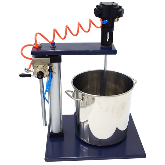 TECHTONGDA Paint Mixer Shaker 5 Gallon Guide Rail Pneumatic Mixer With Stand and 2 Shafts and Propellers