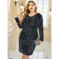 thumbnail image 2 of Weardear Women's Plus Size Sequin Dress New Year V Neck Long Sleeve Cocktail Party Dress, 2 of 5