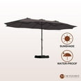 thumbnail image 6 of 15ft Large Patio Umbrellas with Base Included, Outdoor Double-Sided Rectangle Market Umbrella with Crank Handle, for Pool Lawn Garden, 6 of 9