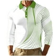 thumbnail image 2 of Fznquz Long Sleeve Men Polo Shirt Cotton Green Collared Polos Pullover Casual Regular Fit Graphic Mens Clothes Trendy, 2 of 3