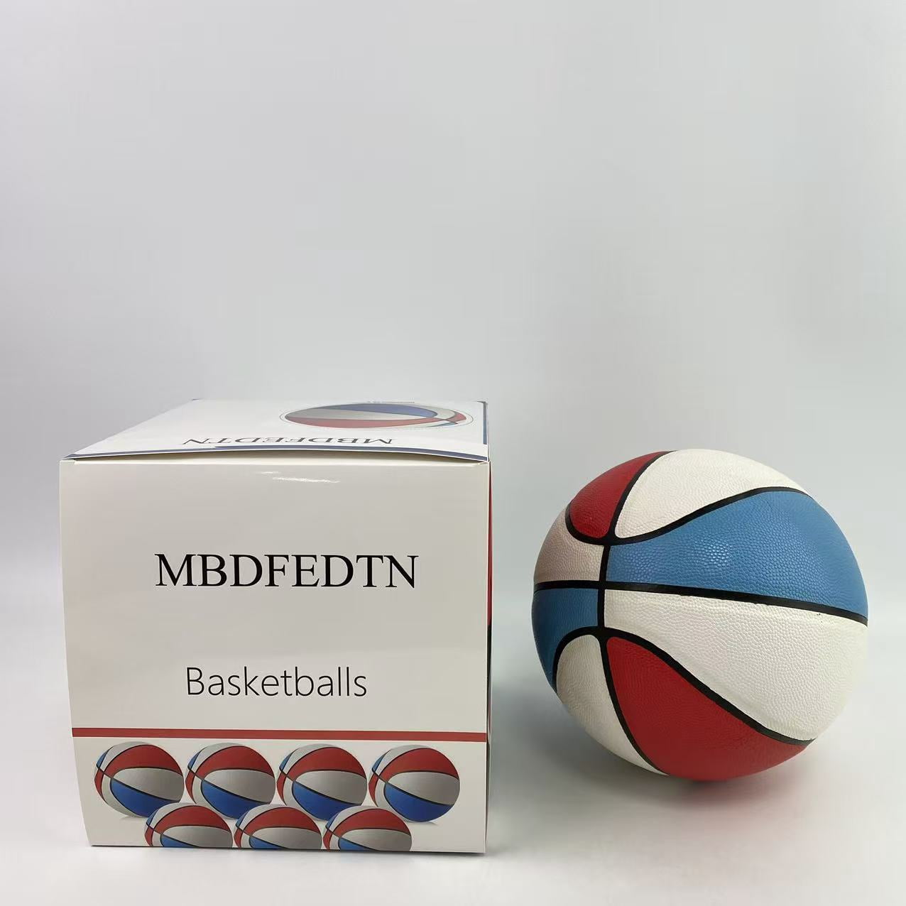 MBDFEDTN Basketballs,Basketballs Bulk Official Size 7 Rubber Basketballs 29.5 Rubber Inflatable Basketballs Basketballs Bulk Standard Basketball for Training Play(Blue, White)