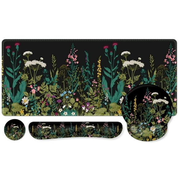 Juego de alfombrillas de ratón iCasso XXL con soporte ergonómico para la muñeca